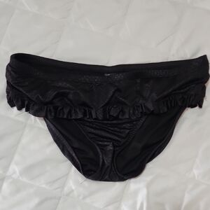 Bisou Bisou Black Ruffled Bikini Bottom